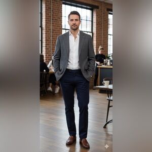 Hart Schaffner Marx Sport Coat‎ Blazer Mens 46XL Plaid Gray